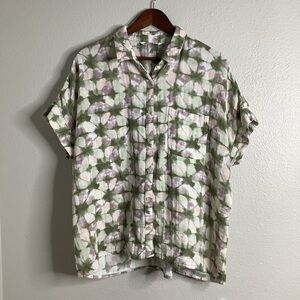 Sonoma women’s multi colored tied dye button shirt